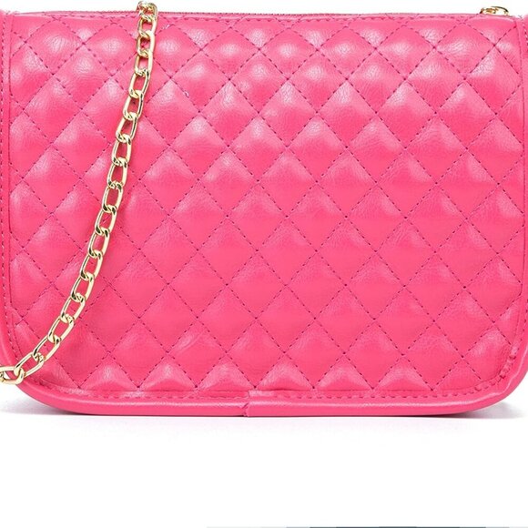 Hanbella Crossbody Purse for Women - Cute Quilted Leather Shoulder Bag with Gold - Picture 3 of 7